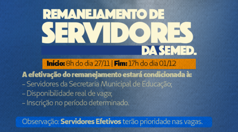 Remanejamento dos Servidores da Secretaria Municipal de Educação de Itaperuna.